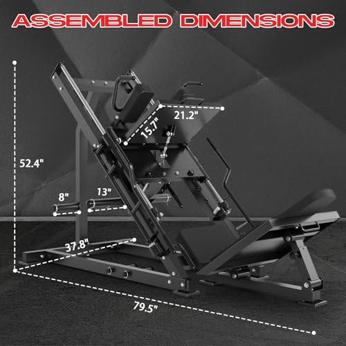 HOMSURE Leg Press Hack Squat Machine 2-in-1 Black