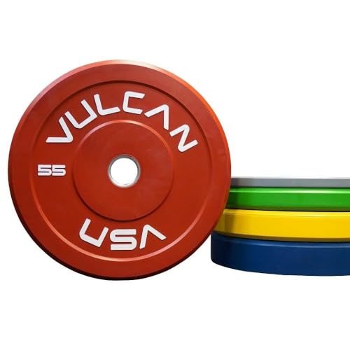 VULCAN 340 lb Color Bumper Plates Set Red Blue Yellow Green Grey