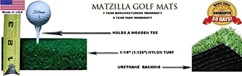 PREMIUM PRO TURF Golf Mat 5' x 10' for Optishot Simulator - Right & Left Handed - Wooden Tee Holder