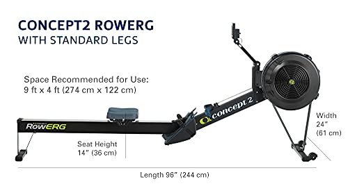 Concept2 RowErg Indoor Rowing Machine - PM5 Monitor, Device Holder, Adjustable Air Resistance, Easy Storage Black