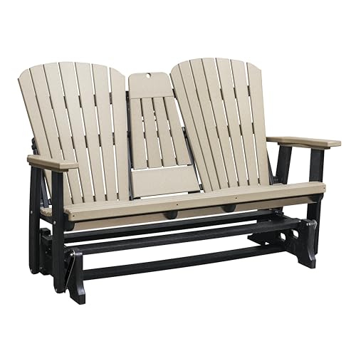 American Furniture Classics Two Person Glider Weatherwood and Black