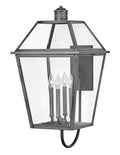 Hinkley Nouvelle Collection Four Light Outdoor Large Wall Lantern Blackened Brass