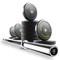 XMark Deadlift VOODOO Olympic Bar and 410 lb XM-3393 Hi-Impact Commercial Olympic Bumper Set Black
