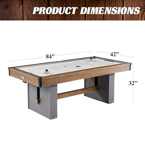 Barrington Billiards Urban 7' Air Hockey Table with Pusher & Puck Set Brown/Gray