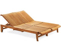 TeakStation Giva Grade A Teak Multi Position Sun Lounger with Slide Out Tray Multi Color