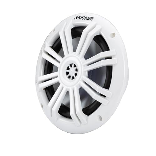 KICKER Marine Gauge-Style Source & 6.5" White LED Speakers Bundle