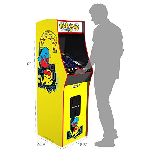 ARCADE1UP PAC-Man Deluxe Arcade Machine 5ft 14 Classic Games Yellow