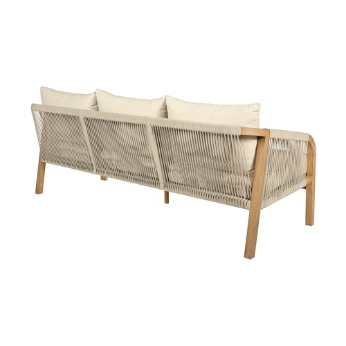 Armen Living Cypress Modern Outdoor Patio Conversation Set, 4 Piece Ivory