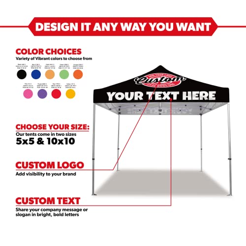 LookOurWay Custom Canopy Tent 10x10 - Pop Up Tent for Outdoor Events with Custom Branding