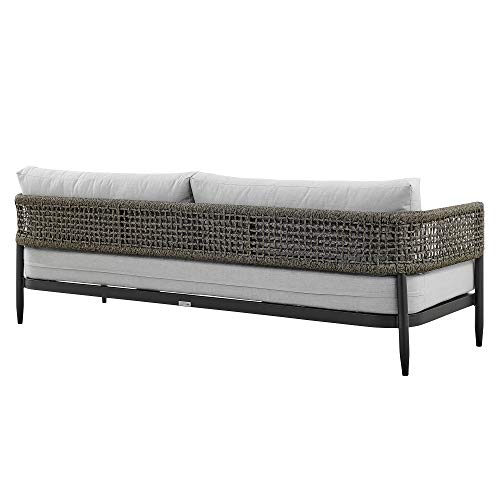 Armen Living Felicia Modern Outdoor Patio Conversation Set 4 Piece Black