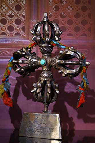 Generic Tibetan Temple Collection Skull Head Cross Nine Shares Vajra Magic Weapon