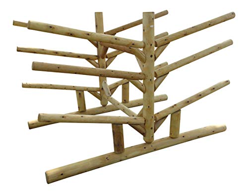 Log Kayak Rack Low 4 Kayak + 2 SUP + 2 Canoe Rack Canyon Brown