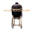 Comfortbilt 21" Kamado Grill Charcoal Smoker with Cart and Side Shelves Black