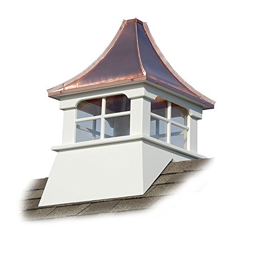 Accentua Charleston Cupola 24 in. Square 39 in. High White with Copper Roof