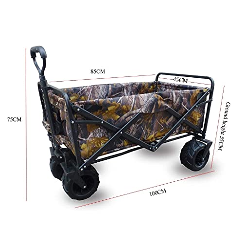 5sssallefaa Heavy Duty 4-Wheel Pull Along Beach Wagon Foldable Garden Cart