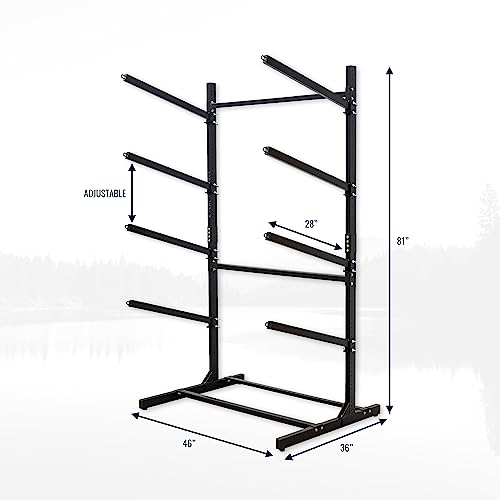 Teal Triangle Freestanding Standup Paddle Board and Surfboard Rack Black