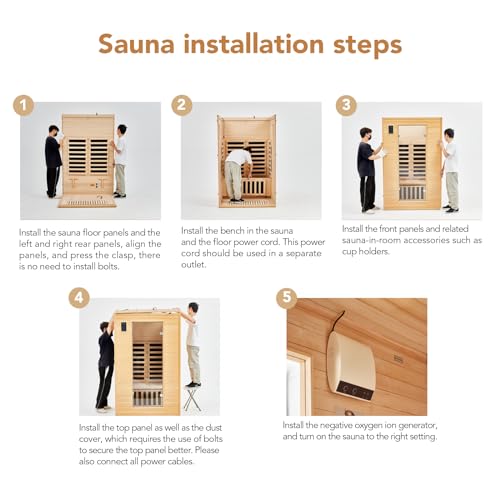 Garvee 2024 Upgrade 2 Person Infrared Sauna Wood