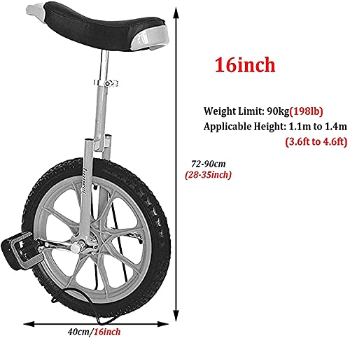 JINCAN 16-Inch Unicycle with Anti-Skid Tires and Adjustable Saddle