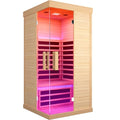 OUTEXER Indoor Far Infrared Sauna Canadian Hemlock Single Person Spa Wood Color