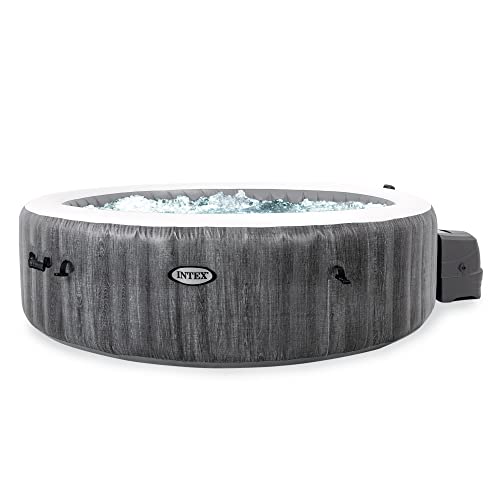 Intex PureSpa Plus Inflatable Hot Tub with LED Light Gray
