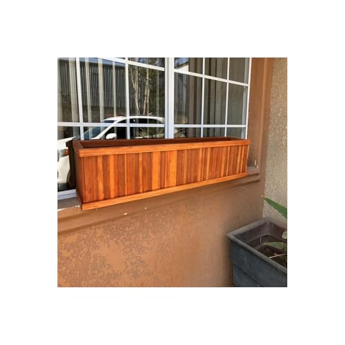 Best Redwood Window Planter Box 48 in Heart Stain