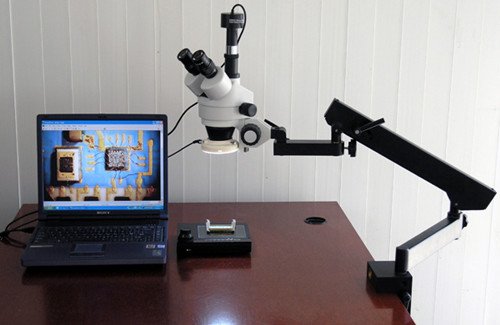 AmScope Digital Trinocular Stereo Zoom Microscope 3.5X-90X Black