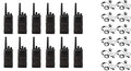 SR-Moto RMU2080 UHF 2W 8-Channel Two-Way Radio with HKLN4604 C-Ring Headset (12 Pack)