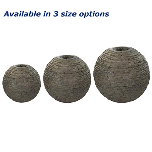 Aquascape Stacked Slate Sphere Water Fountain Large Slate Gray