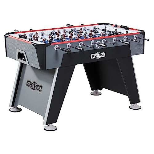 Hall of Games 56” Arcade Foosball Gaming Table Competition Size Black/Grey
