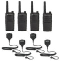 Motorola Solutions 4 Pack RMU2040 Radios with Speaker Mics Black