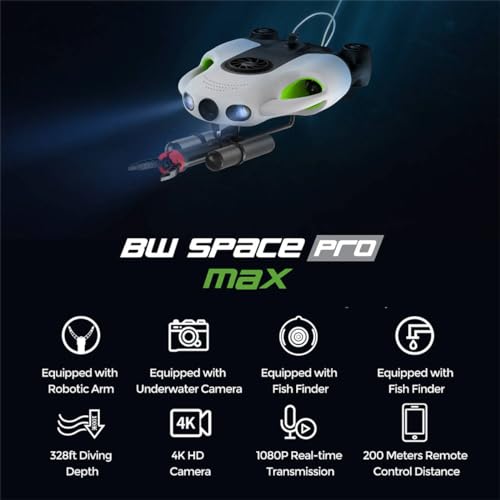 Camoro BW Space Pro Max Underwater Drone with Gripper Claw & 4K Camera Orange-100M