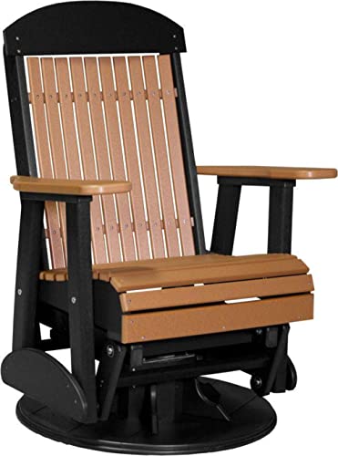 LuxCraft Classic Outdoor Swivel Glider Chair Cedar & Black