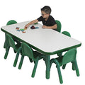 Angeles Baseline Preschool Rectangular Table & Chair Set Solid Green