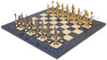 The Chess Store Napoleon Theme Brass & Nickel Chess Set with Blue Ash Burl Board