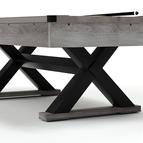 AiAigpt 84 Inch Pool Table Set with Billiard Accessories Rustic Grey