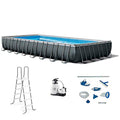 Intex Ultra XTR Heavy Duty Rectangular Above Ground Swimming Pool Gray