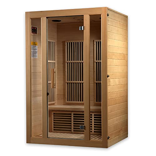 BOTARO Maxxus Saunas MX-J206-01 Seattle Carbon Far Infrared Sauna for 2 Persons Hemlock Wood