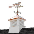 Good Directions 26" Square Manchester Vinyl Cupola with Horse Weathervane White