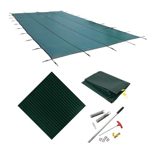 Blue Wave Rectangular In Ground Pool Safety Cover 16-ft x 32-ft Green