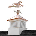 Good Directions 30" Square Manchester Vinyl Cupola with Horse Weathervane White