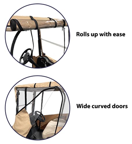 DOORWORKS GOLF CART ENCLOSURES Premium Golf Cart Cover Tan