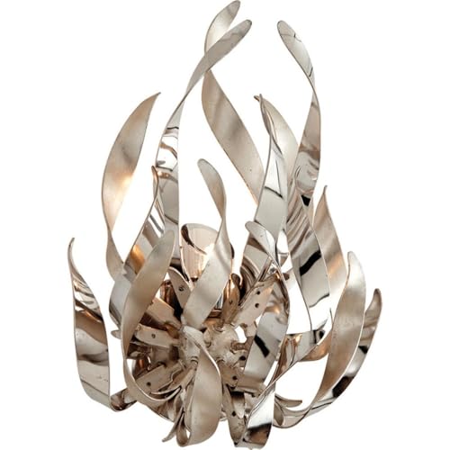 Corbett Lighting Graffiti One Light Wall Sconce Silver Leaf and Polished Stainless