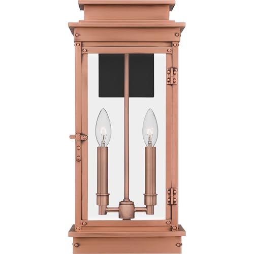 Quoizel Noelle Outdoor Wall Lantern 19 Inch 2-Light Aged Copper