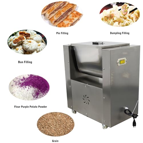 HayWHNKN Electric Meat Mixer 30L Stainless Steel Commercial Stuffing Machine Silver