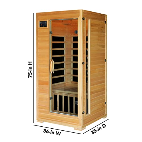 Blue Wave HeatWave BSA2402 1-2 Person Hemlock Carbon Infrared Sauna Hemlock