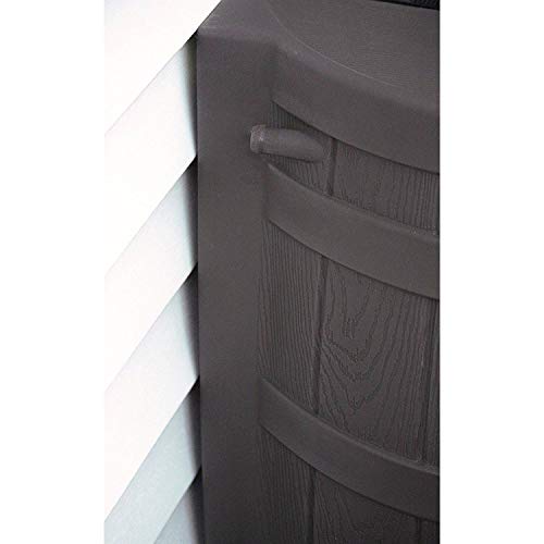 Good Ideas Rain Wizard 50 Gallon Plastic Outdoor Rain Barrel Water Collector with Brass Spigot, Oak