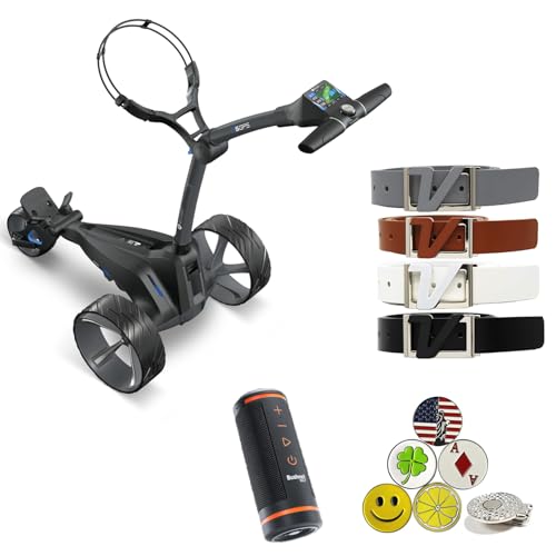 AMBA7 M5 GPS Electric Caddy Cart Bundle with Holders & Accessories Black
