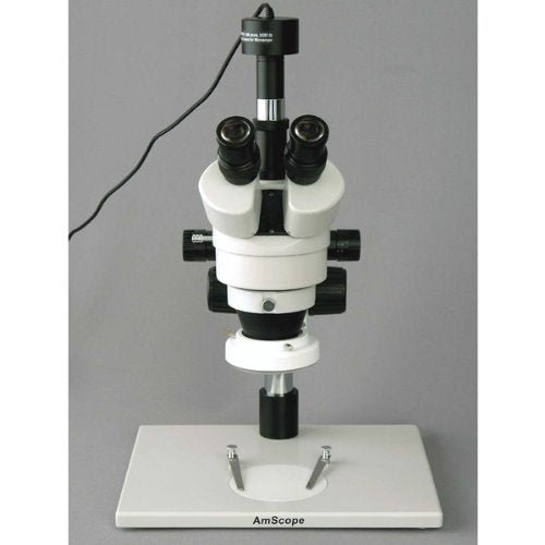 AmScope Digital Trinocular Stereo Zoom Microscope 3.5X-90X White