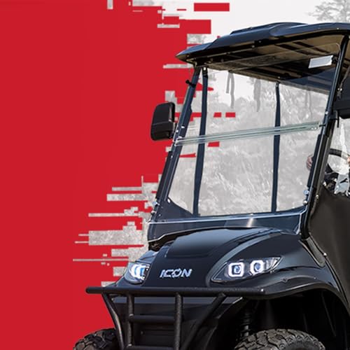 Revenge Golf Cart Parts & Accessories DoubleTake Clear AS4 Windshield for ICON / Advanced EV Model 1 (Clear)