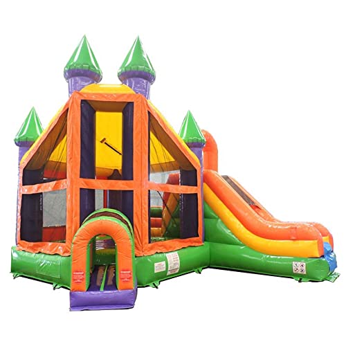 TentandTable Inflatable Bounce House with Slide Orange Rainbow